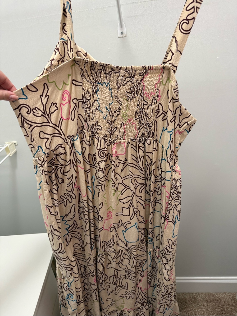 Knox Rose Cream Dress with Multicolor Floral Line Print - Picture 4 of 5